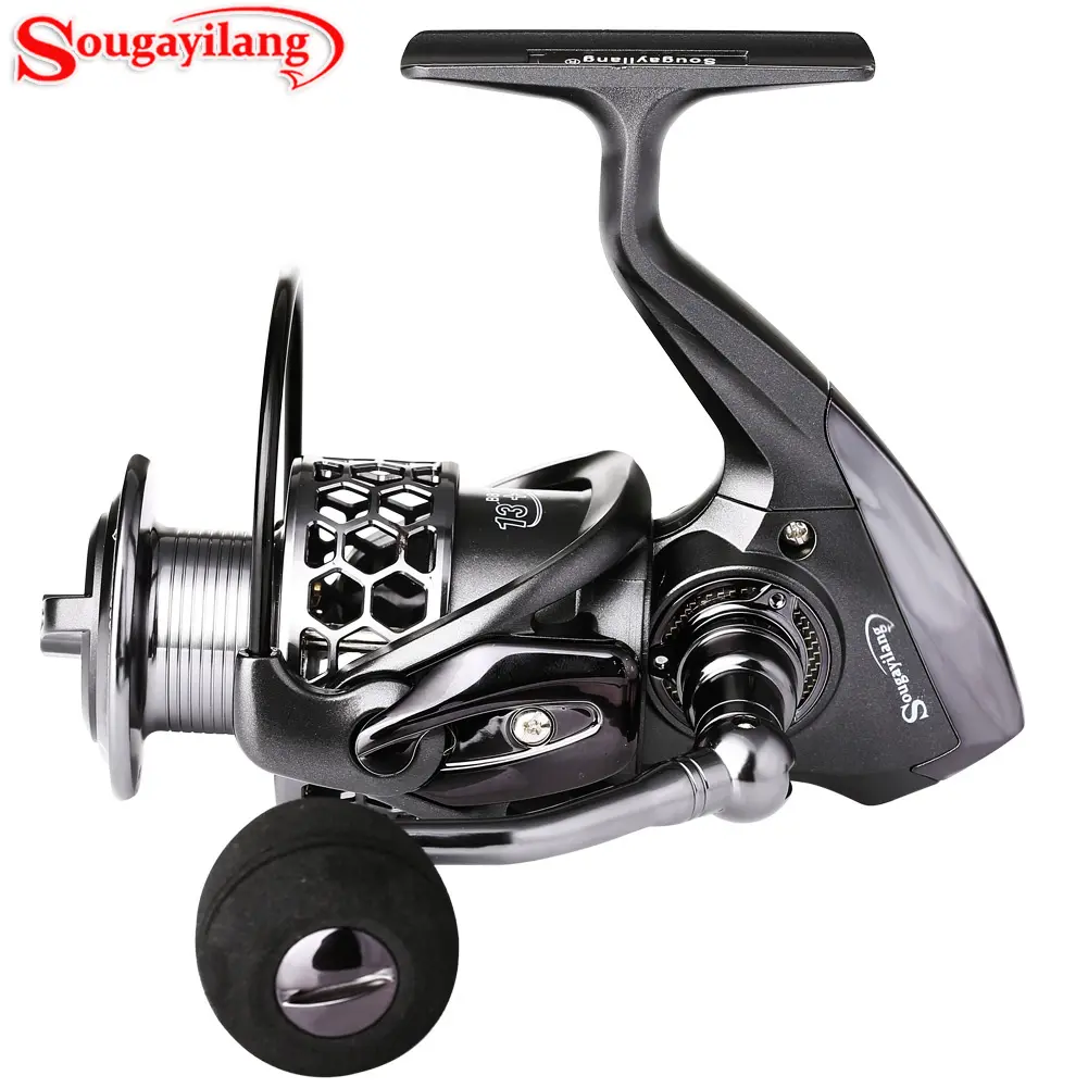 Sougayilang 13+1BB Spinning Fishing Reel, High Speed Gear Ratio, Aluminum Spool, Lightweight and Ultra Smooth, Perfect for Outdoor Fishing Supplies