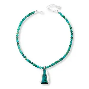 Mine Finds by Jay King Sterling Silver Chrysocolla Pendant with Bead Necklace
