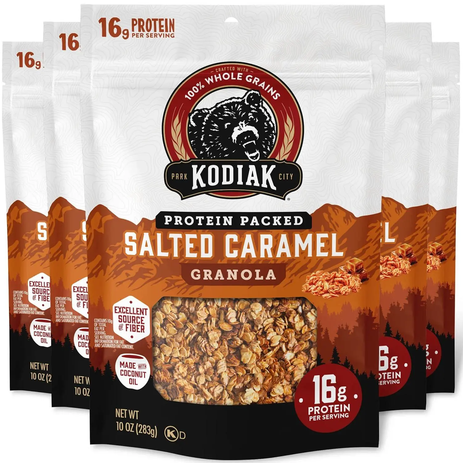 Kodiak Cakes Granola, Honey Oat, High Protein, 100% Whole Grains (Pack of 5 pouches)