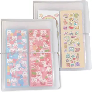 2 Pcs Large Clear Sticker Storage Book Binder, Stickers Organizer for Planner Scrapbook, Can Hold 104 Stickers
