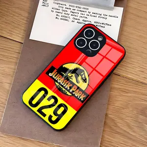 Movie J-Jurassic Phone Case For iPhone 17 Air 16 e Pro Max 15 14 13 Mini 12 Pro 11 Max Plus Black Glass Cover