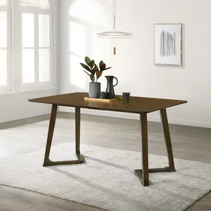Nema Mid-century Modern Dining Table - Solid Wood Rectangle 30" Sturdy Legs Fire Safety Label Assembly Required