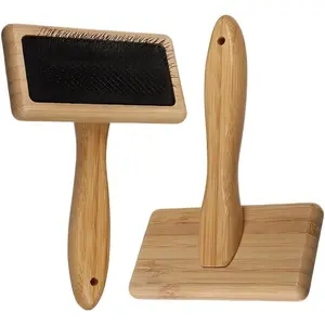 Wool Carders Needle Felting Brush, Hand Carders for Wool, Craft Wool Needle Felting Tools with Solid Wood Handle, Slicker Brush for Dogs, Spinning and Weaving, for Craft Felt Project (2Pcs)