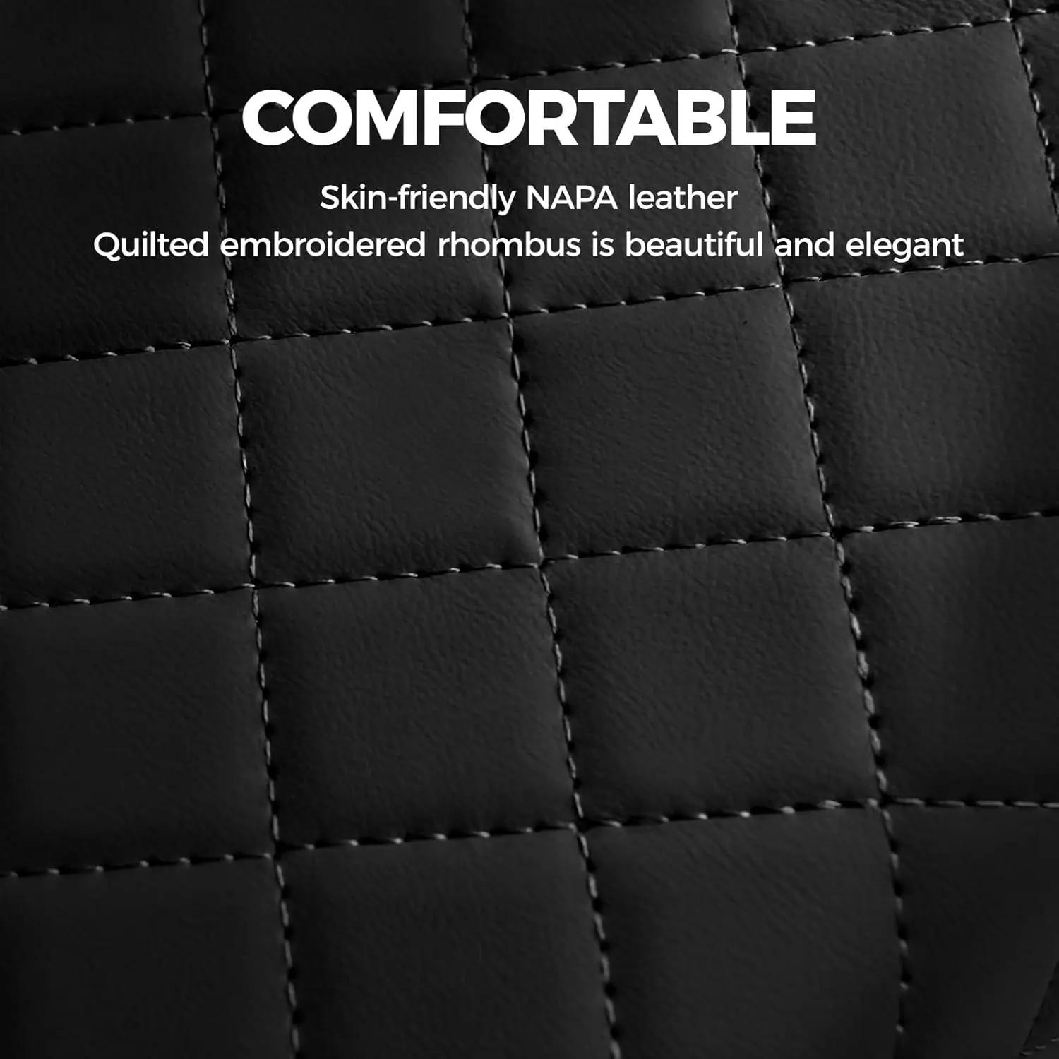 Universal Arm Box Pad Cover-Car Armrest Cushion,5-in-1 Center Console Cover with 2Storage Bags Cup Holder,Tissue Box Slot,Phone Slot for Sedans,Car Accessories Interior Organizers,Car Center Console Armrest Pillow,Leather Car Armrest Cushion