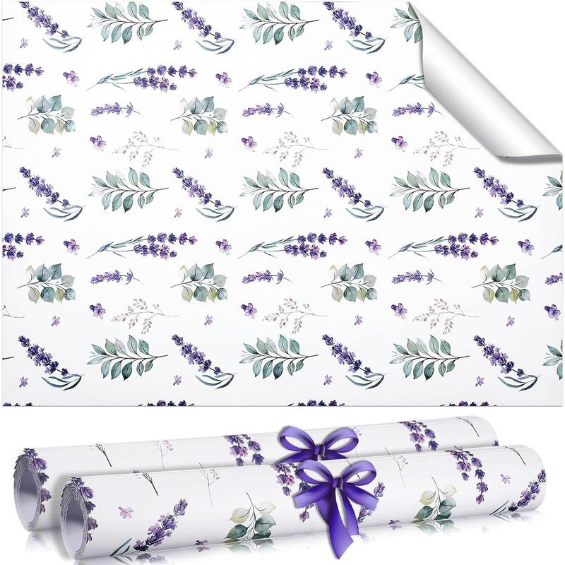 Geelin 24 Sheets Scented Drawer Liners for Dresser Non Adhesive Drawer Paper Sheets Fragrant Paper Liner for Shelf Closet Dresser Home Bedroom(Lavender Style)