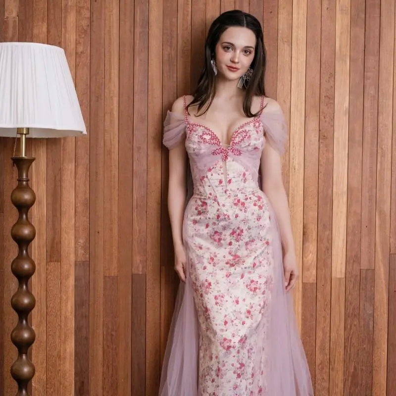 Curvy-Plus Solar Floral Corset Dress-LuminaVenus Dresses Summer Graduation Party Wedding Guest Dress Royal Dress Elegant Pink Women's Formal Dating Vacation Elegant Casual Brides Party Wedding Upcoming Brithday Female Sexy Long Feminine  Womenswear Maxi
