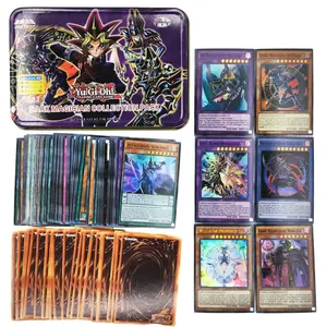 Yu-Gi-Oh Anime Duel Card Collection Pack Holographic Golden Dragon Trading Game Cards Gift Set with Tin Box