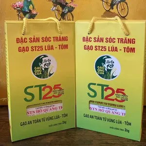 ST25 Rice Gạo Ông Cua Lúa Tôm Chính Gốc The World’s Best Rice 2019 & 2023 (pack of 2 X 2 KGS - 4.4 LBS) Grain Jasmine Carb