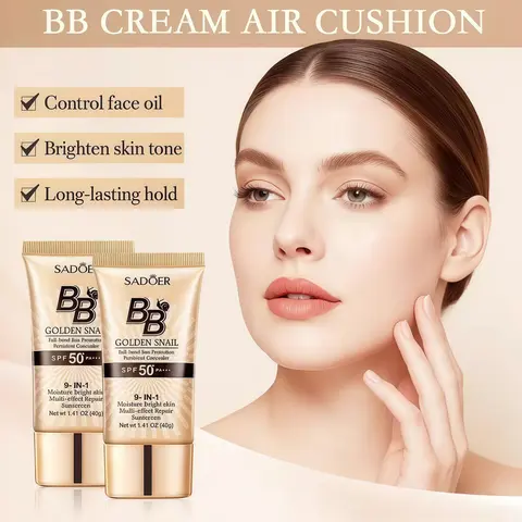 High-Conceal Snail BB Cream - 40g Makeup Products, Alcohol-Free, Matte Finish, Waterproof, Sun Protection, Oil Control, Long-Wear, Easy-to-Apply, Natural Look, Even Skin, Less Touch-Ups, Ideal for Beginners