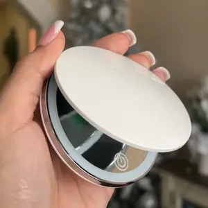Product Review of Portable Foldable Makeup Mirror, 1 Count Glam Travel Makeup Mirror with LED Light, Compact Mirror for Women, Pocket Size Makeup Tools, Travel Hand Mirror from (**)