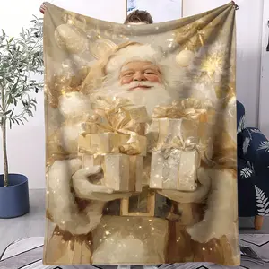 Christmas Holiday Blanket, Soft Comfortable Fluffy Handmade Throw for Sofa Chair Bed Camping Picnic Travel Lightweight Bed Blanket, Perfect Gift for Women Mothers Birthday