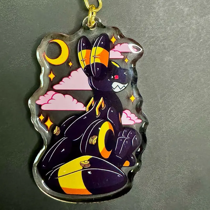 Shiny/Regular Moonbreon Umbreon Pooltoy Double Sided Enamel Coated Keychain