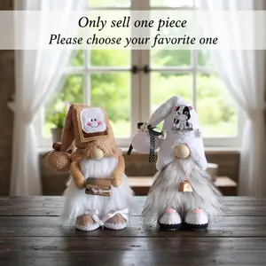 Creative Cow No-Face Doll Figurine, Standing Gnome Holiday Bell Toy, Unique Decorative Piece for Home & Festivals