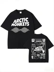 Retro Arctic Monkeys Album Tour Double Sided Graphic T Shirt Men Women Hip Hop Punk Rock T-shirt Casual Tshirts