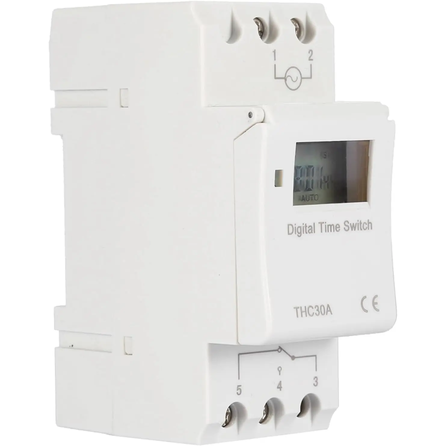 DIN Rail Digital Timer Switch 30A 110V, Programmable LCD Time Relay with Multi Channel Timing Control for HVAC Systems, Lighting Circuits and Industrial Automation