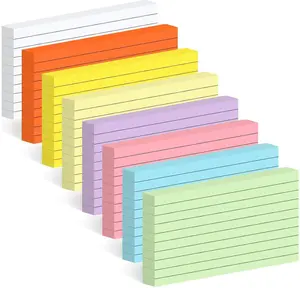 Utron 248 Sheets Colored Index Cards 3x5 Double-Sided Blank Notes Flashcards for Studying Note Cards 3x5 Lined Flashcards for Office Thickened Study Cards with Pre-Printed Lines