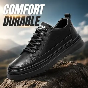 Men's Casual Sneakers Lace Up Microfiber Leather Comfort Cushion Non Slip Walking Shoes Training Closed