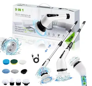 Electric Spin Scrubber Plus, Cordless Power Cleaning Brush with 9 Heads, IPX7 Waterproof Shower Scrubber, 3 Adjustable Extension Handle, 5 Speeds for Bathroom, Tile, Tub, Kitchen, Toilet, Window – 2026 Mother’s Day Spring Cleaning Kit