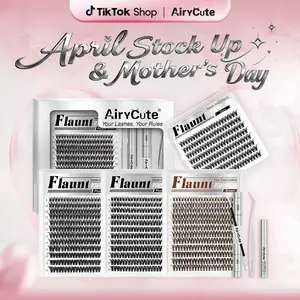 Flaunt Collection | Airy Cute Flaunt & Short Flaunt & Brown Flaunt & One-Length Flaunt | Waterproof, Long-Lasting Lashes | Flora | Natural Daily, Volume Style | Beginner Friendly DIY Lashes For a Flawless, Voluminous Look