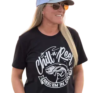 Chill-N-Reel Soft Short Sleeve T-shirt - ONE COLOR LOGO (on FRONT) Comfy Cotton Menswear Top