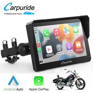 Carpuride W702 Motorcycle, 7-inch Waterproof Touchscreen, Portable Carplay/Android Auto GPS Navigation for Motorbike, Support Dual Bluetooth, Car GPS, Siri, Google Assistant
