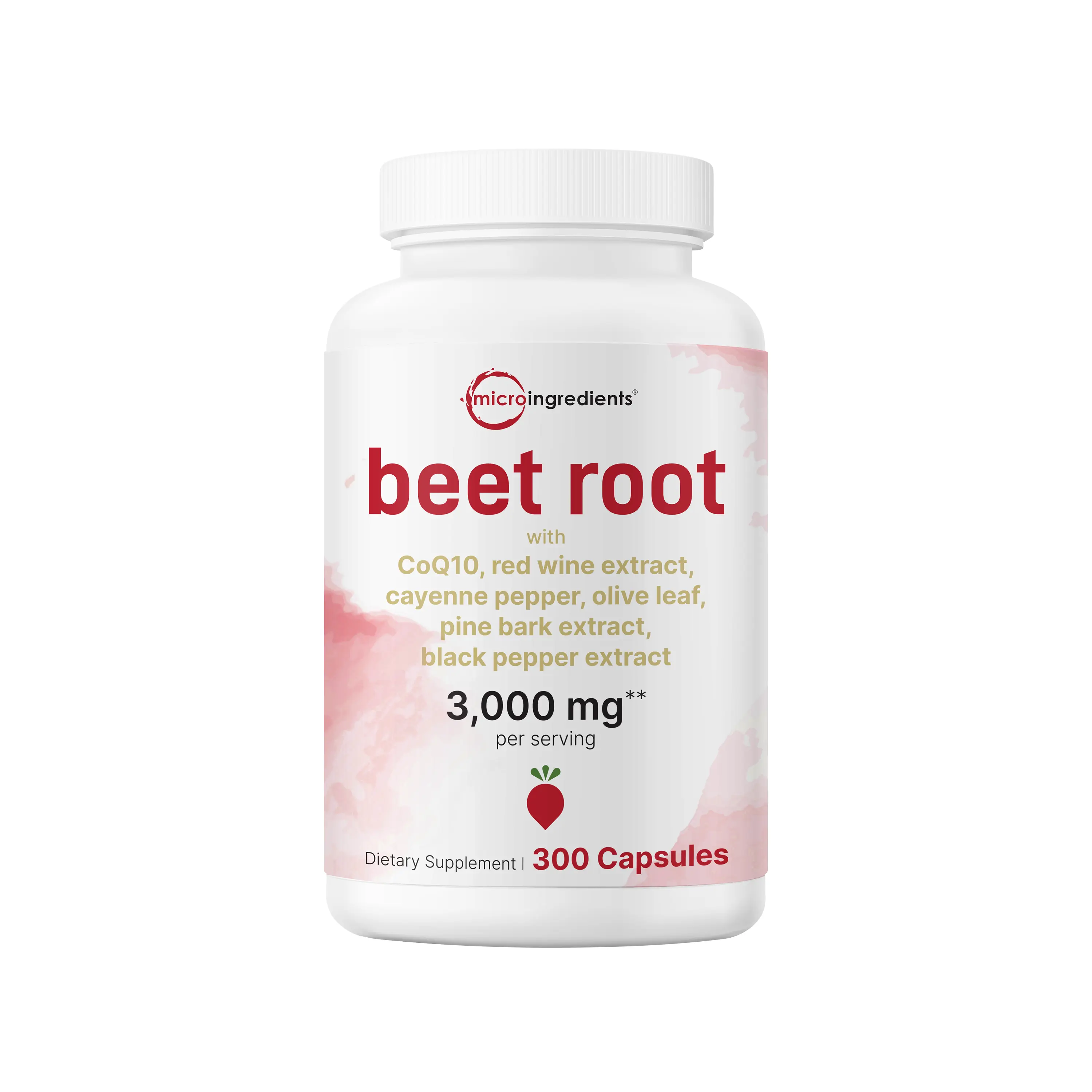 Micro Ingredients Beet Root Complex 3000mg, 300 Capsules Micro Ingredients Beet Root Complex 3000mg, 300 Capsules