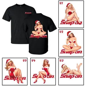 [MCMA] COLLECTION Snap-On Sexy Santa Girl, Snap-On Xmas Babe Double sides 100% Cotton Shirt for Men, Top Menswear Make in USA.