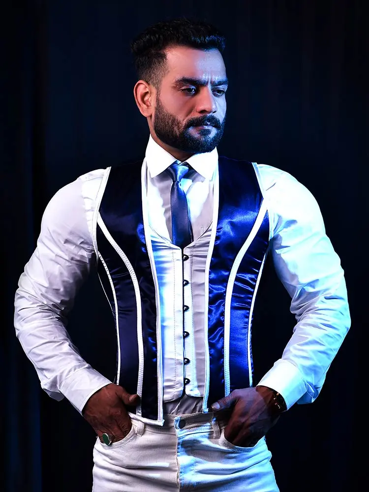 Men corset vest - Satin Male Corset Men corset vest - Satin Male Corset