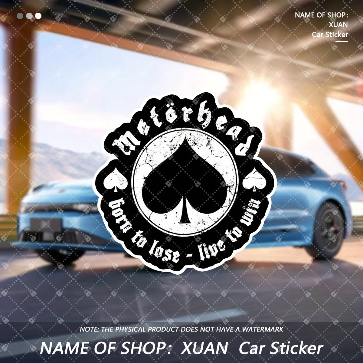 1PC Personalized Rock Rebel Decor StickerStick on car bodies/notebook shells—the “Motorhead Spade” logo + weathered shape makes an eye-catching hardcore decor, carrying an edgy attitude.