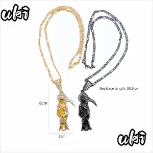 Santa Muerte Figaro Chain Necklace with Santisima Muerte Pendant - Unisex Retro Auspicious Statement Accessories for Girls, Women's Costume Necklace for Summer (Sports & Outdoor Accessory)