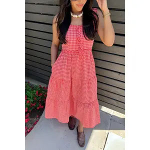 Backyard BBQ GINGHAM Midi Dress