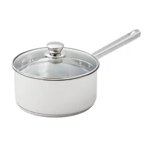 Stainless Steel 3-Quart Saucepan with Straining Lid, Durable Construction, Heat and Shatter-Resistant Glass, Triple-Ply Base, Cookware & Glass