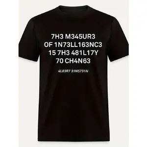 [] T-Shirt Humorous "7H3 M34Ur3 157H 0717" Pattern Men'S T-Shirt - Casual Black Short Sleeved  T-Shirt T-Shirt For Men And Women