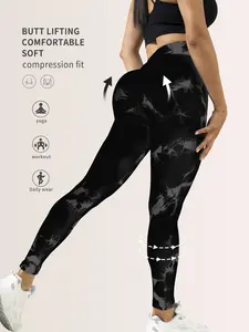 High Waist Seamless Tie-Dye Yoga Pants for Women, Seamless Yoga Leggings, Stylish and Comfortable Activewear for Exercise and Casual Wear, Gym Workout Leggings