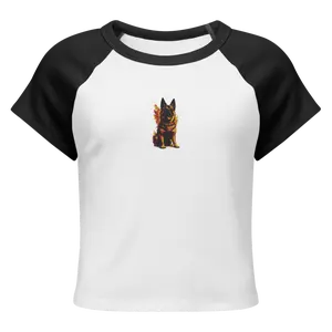 Women’s micro rib raglan baby t - Aries Dog