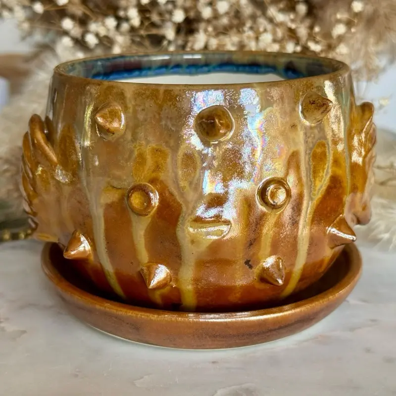 Handmade Ceramic Puffer fish planter