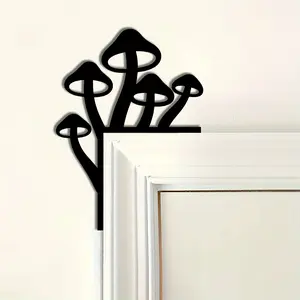 A mushroom door edge corner metal wall art, mushroom metal sign door top, mushroom metal door hanging, ideal gift for home room door decoration, Modern Home Decor