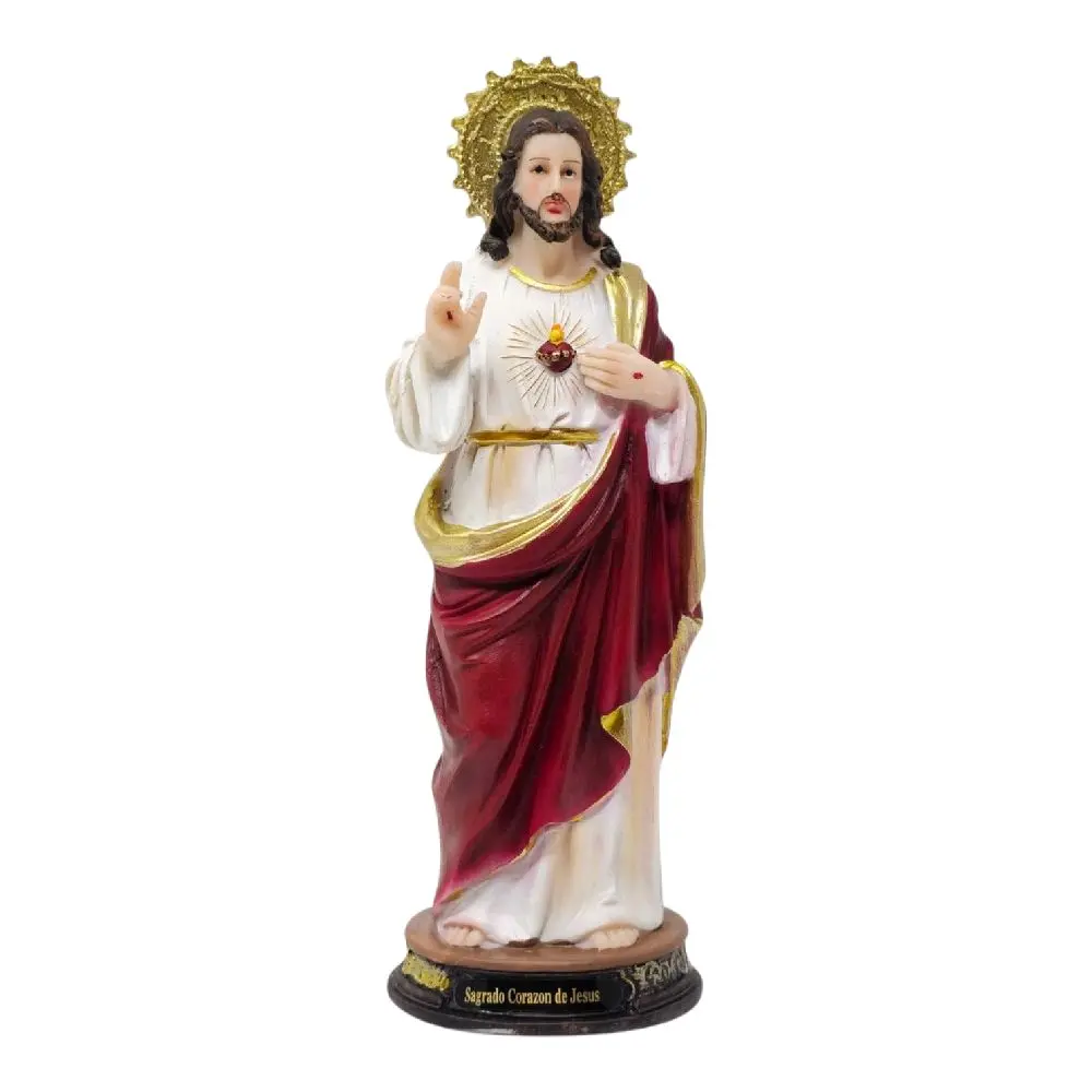 Sagrado Corazon de Jesus  8" Inches Tall 25028-8 Sacred Heart of Jesus Estatua Brand New Religious art image, home decor, wall decor, church events, gifts