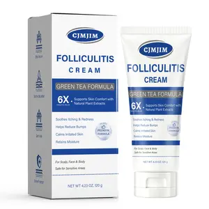 CJMJIM Folliculitis & Eczema Care Cream - 120g Intensive Soothing Hydrating Moisturizer, Anti-Acne Single Item for Scalp & Face Skin Repair, Razor Bumps, Ingrown Hairs