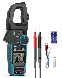 DURFICST Clamp Meter 600A Digital Inrush Clamp Multimeter AC/DC 6000 Counts Amp Voltage Tester with VFD LOZ Mode Measures AC/DC Current Voltage NCV Temperature Resistance Capacitance Frequency