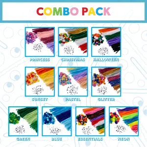 John Bead 300pcs Arts and Crafts Combo Set Pipe Cleaners Pompoms Googly Eyes for DIY Crafts School Projects Ideal for All Ages