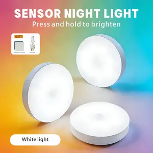 LED human body sensor indoor light, USB rechargeablenight light with 2 lighting modes and a USB chargingmode, wireless magnetic sticker night light suitable for stairs, wardrobes, and corridors - 3000K warm white light