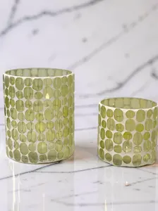Lime Mosaic Glass Jar