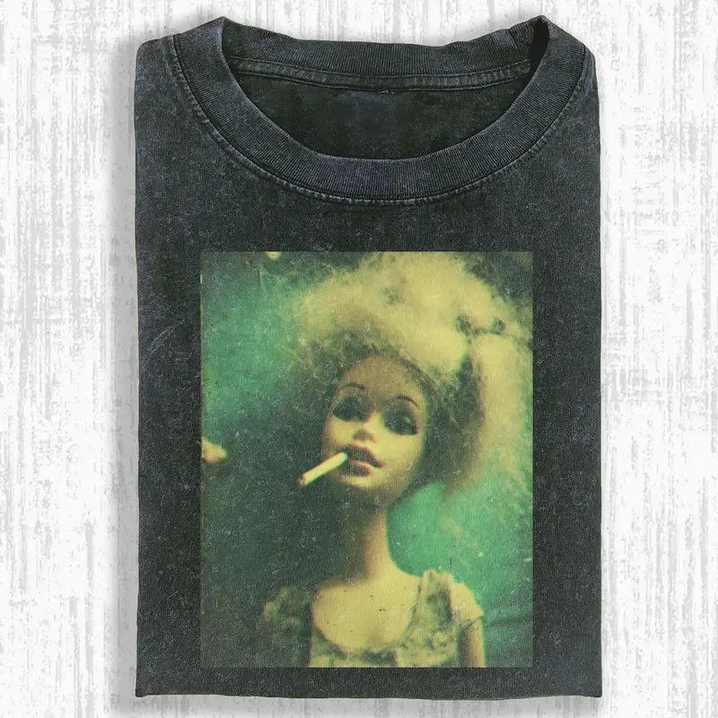 Retro Barbie Shirt Vintage Doll with Cigarette Graphic Tee, Funny Grunge  Aesthetic Meme Shirt, Nostalgic Barbie Meme T Shirt, Fashion Cotton, Full  Colors, Full Sizes, For Men, For Women