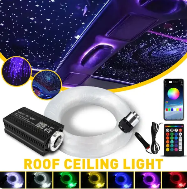 1000pc Fiber Optic LED Backlight Star Light Kit, Car Home Headliner Twinkle Ceiling Lights, Car Accessories Interior