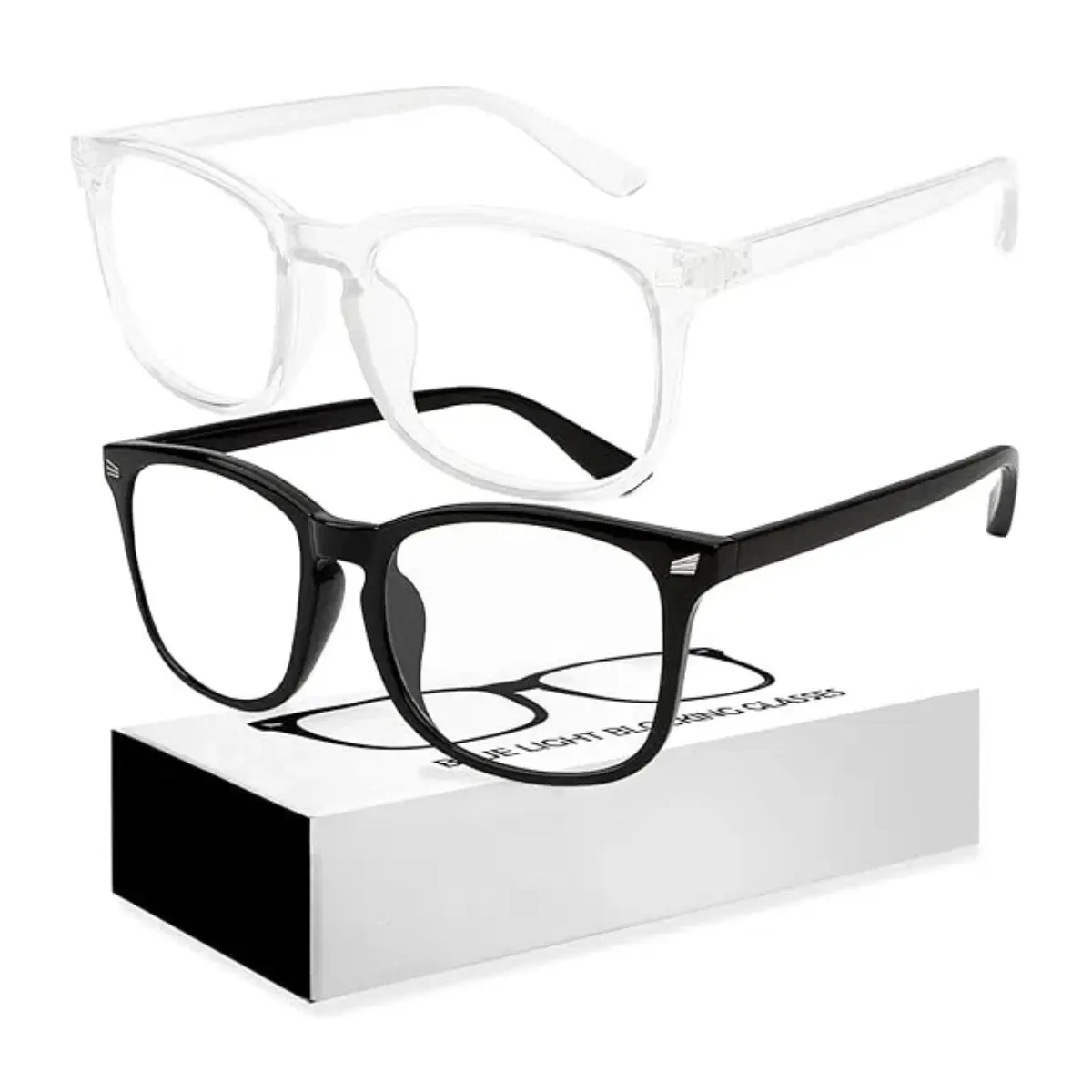 Unisex Blue Light Glasses - Full Rim Metal Frame, High-Quality Polycarbonate HD Lenses, Fashion Office/Gamer Eyewear, Any Occasion Home & Festive Party Accessories