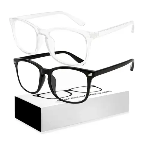 Unisex Blue Light Blocking Glasses - Steadier Metal Full Rim Frame, High-Quality PC Blue Light Blocking HD Lenses, Stylish Fashion Home Supplies Accessory for Office Workers, Gaming Use & Any Occasion, Black (1 Pack)