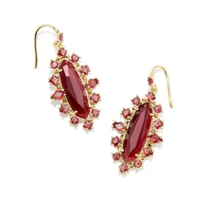 Kendra Scott Eva Crystal Framed Drop Earrings - Red Mix