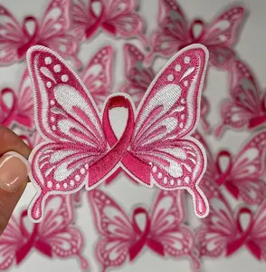 Breast Cancer Butterfly, awareness ribbons, breast cancer, childhood cancer, cancer ribbon, cause ribbon patches, cancer patch