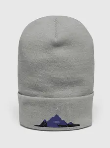 LUMA Mountain Burst Beanie - 100% Turbo Acrylic, Embroidered Mountain Silhouette, Pixelated Burst Effect, One Size Fits Most
